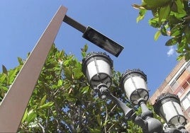 Farolas en la ciudad de León.