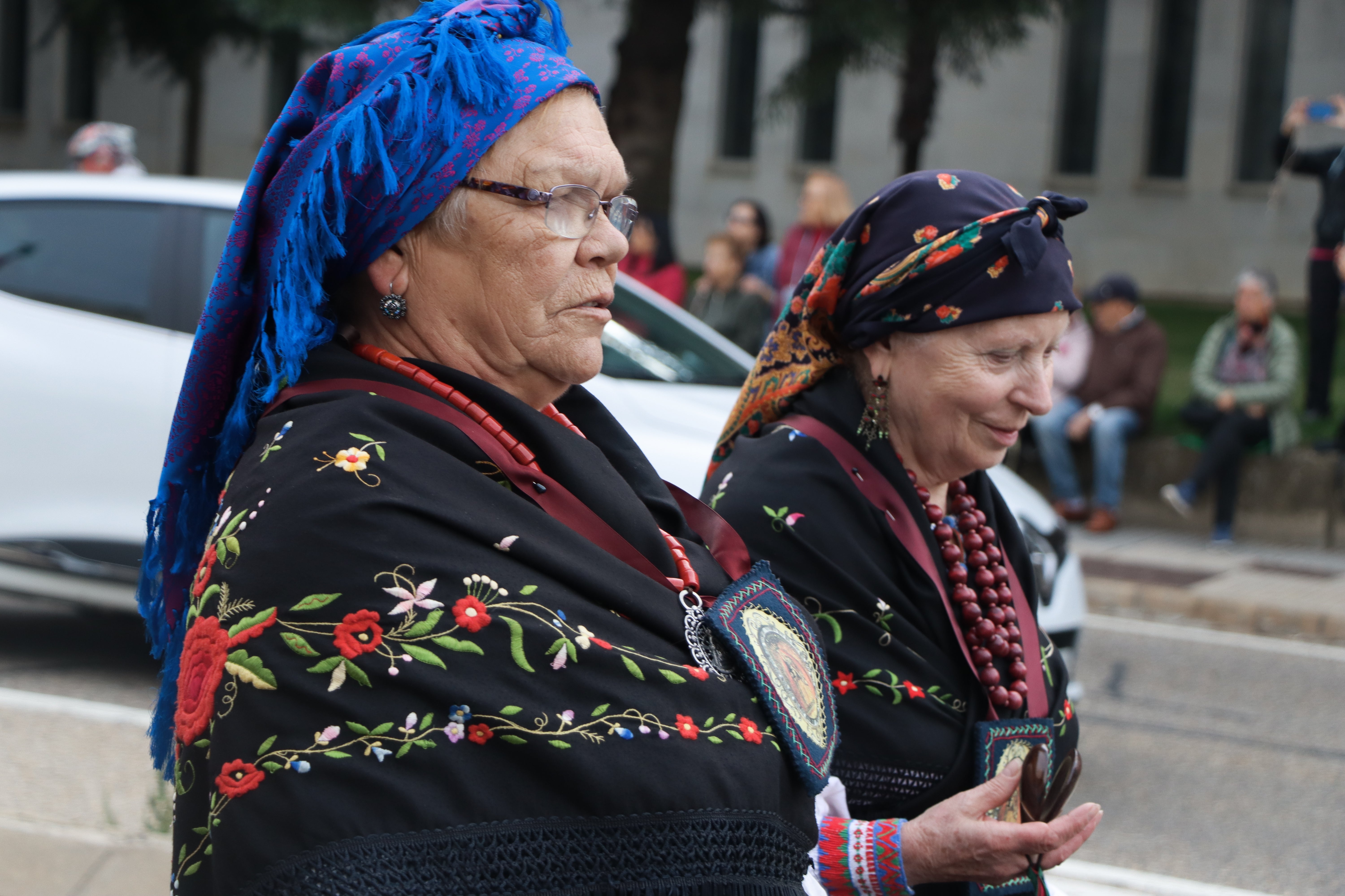 Desfile de pendones en la romería de San Froilán