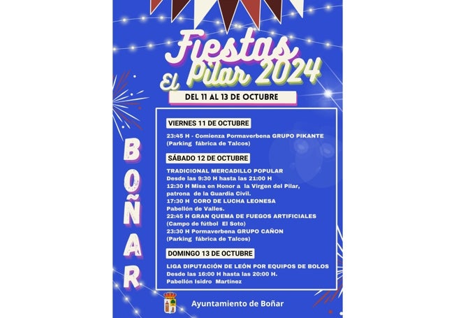 Cartel de actividades de las fiestas