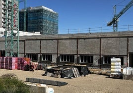 Estado del futuro Conservatorio de León tras llevar parado casi dos años.