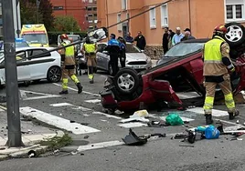 Accidente con tres vehículos implicados en San Andrés del Rabanedo