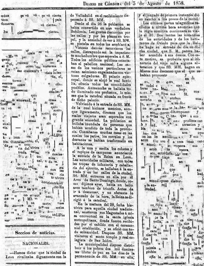 Fragmento del recibimiento de los leoneses a Isabel II en 1858.