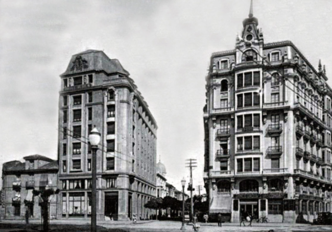 Edificios Oliden (hotel Inglés) y Casa Goyo en 1931.