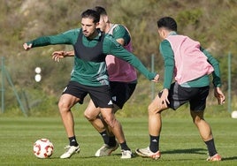 Borja Fernández, en un entrenamiento de la Deportiva.