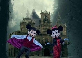 Cartel anunciando la presencia de Mickey y Mnnie en Astorga.