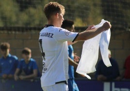 Rodri saca una camiseta en recuerdo a Valencia en la celebración de su gol.