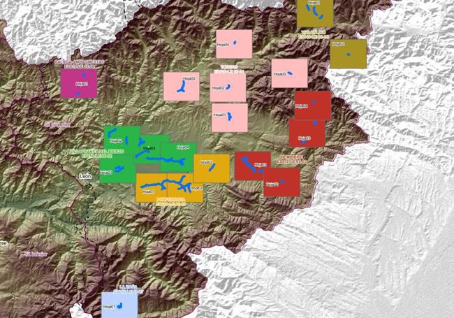 Zonas afectadas en el Miño-Sil de la provincia de León.