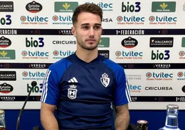 Thomas Carrique, en la sala de prensa de El Toralín.