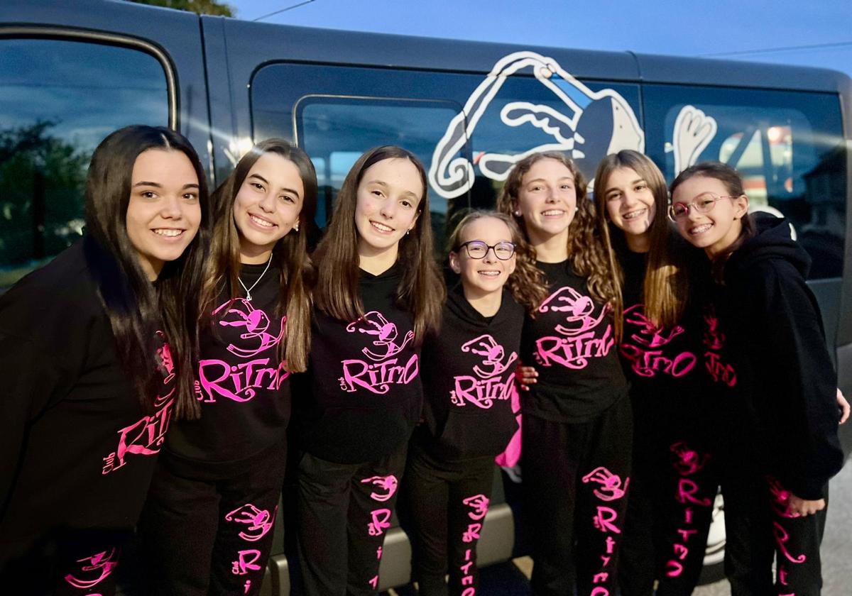 Las gimnastas del Ritmo que viajan a Guimaraes.