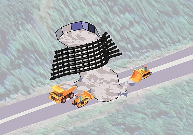 Así será la reparación de la AP-66 después de sufrir un desprendimiento