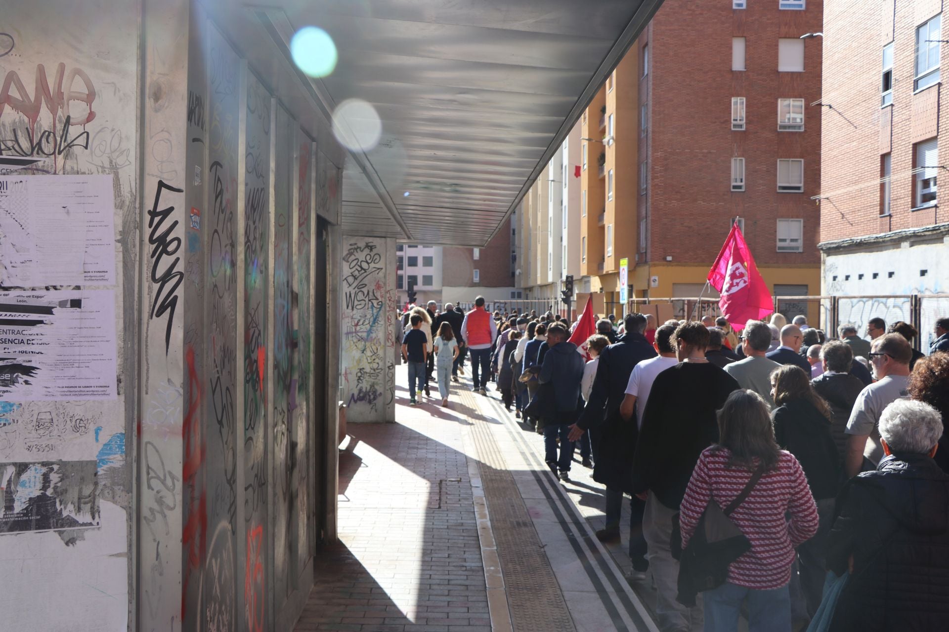 Manifestación por el futuro de Feve en León