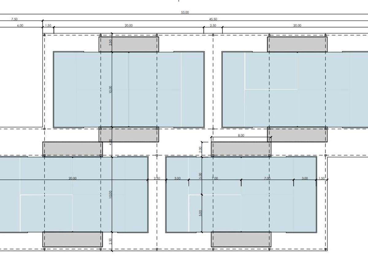 Proyecto de las cuatro pistas de pádel.