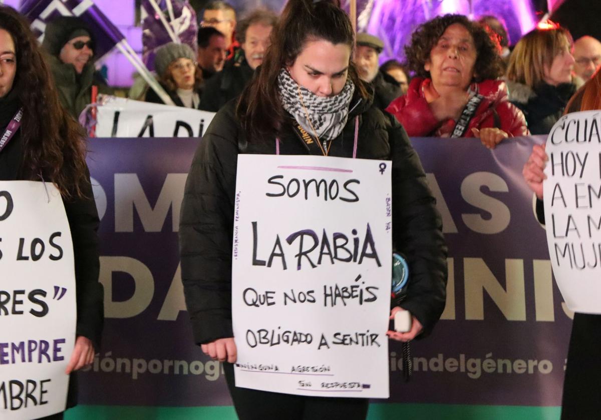 Manifestación contra la violencia de género en León