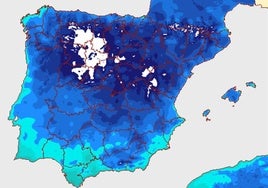 Mapa del descenso de temperaturas.