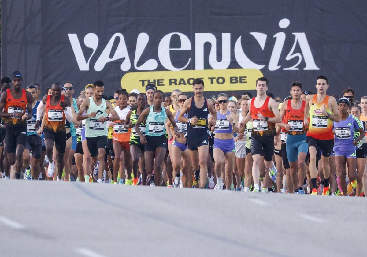 Salida del Maratón de Valencia.