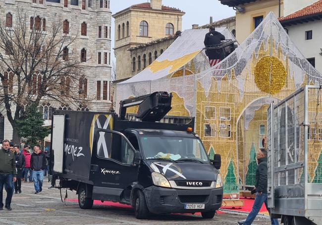 Imagen de la instalación de luces.