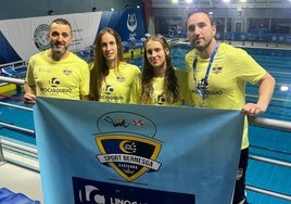 Integrantes del equipo del Sport del Bernesga que se han proclamado campeones del mundo de buceo deportivo.