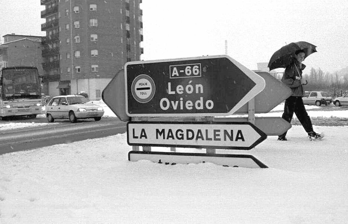 Una nevada en La Robla. Enero 1997.