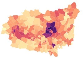 Mapa de la provincia de León con pérdida y ganancia de población.