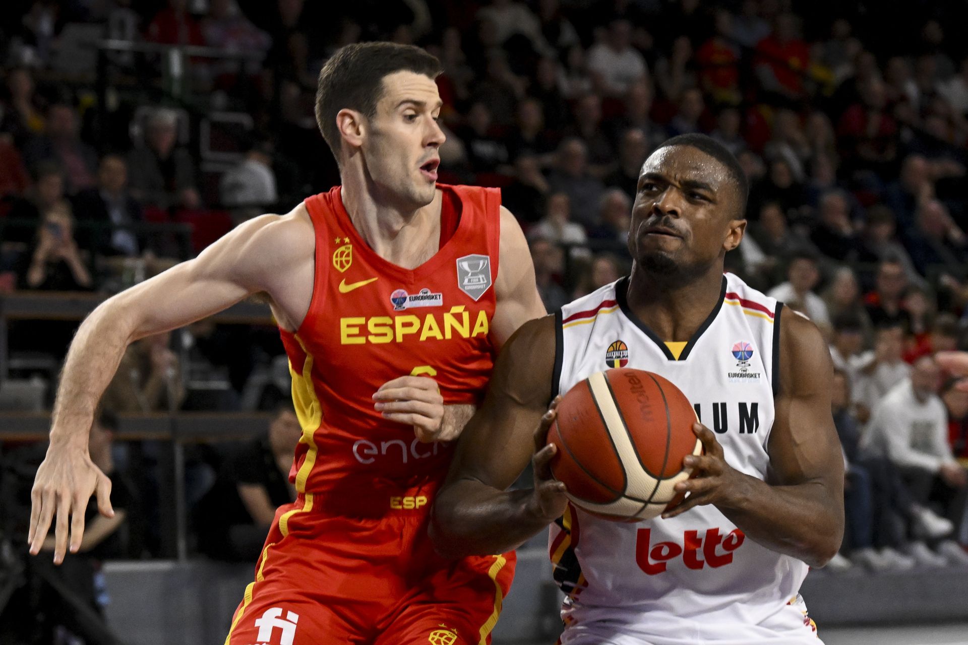 Xavi López-Arostegui, en otro partido del clasificatorio para el Eurobasket ante Bélgica.