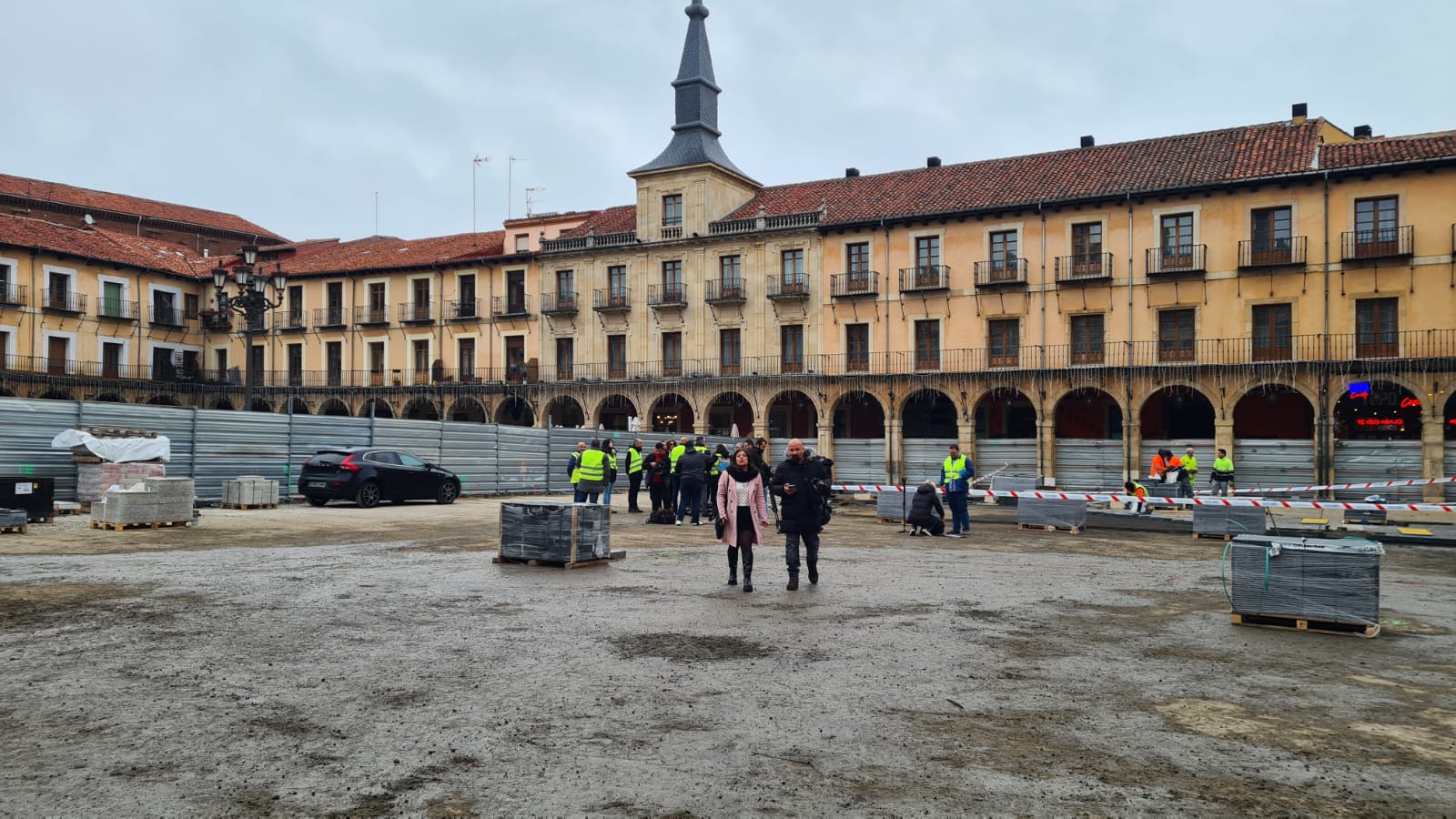 Obras en la Plaza Mayor de León