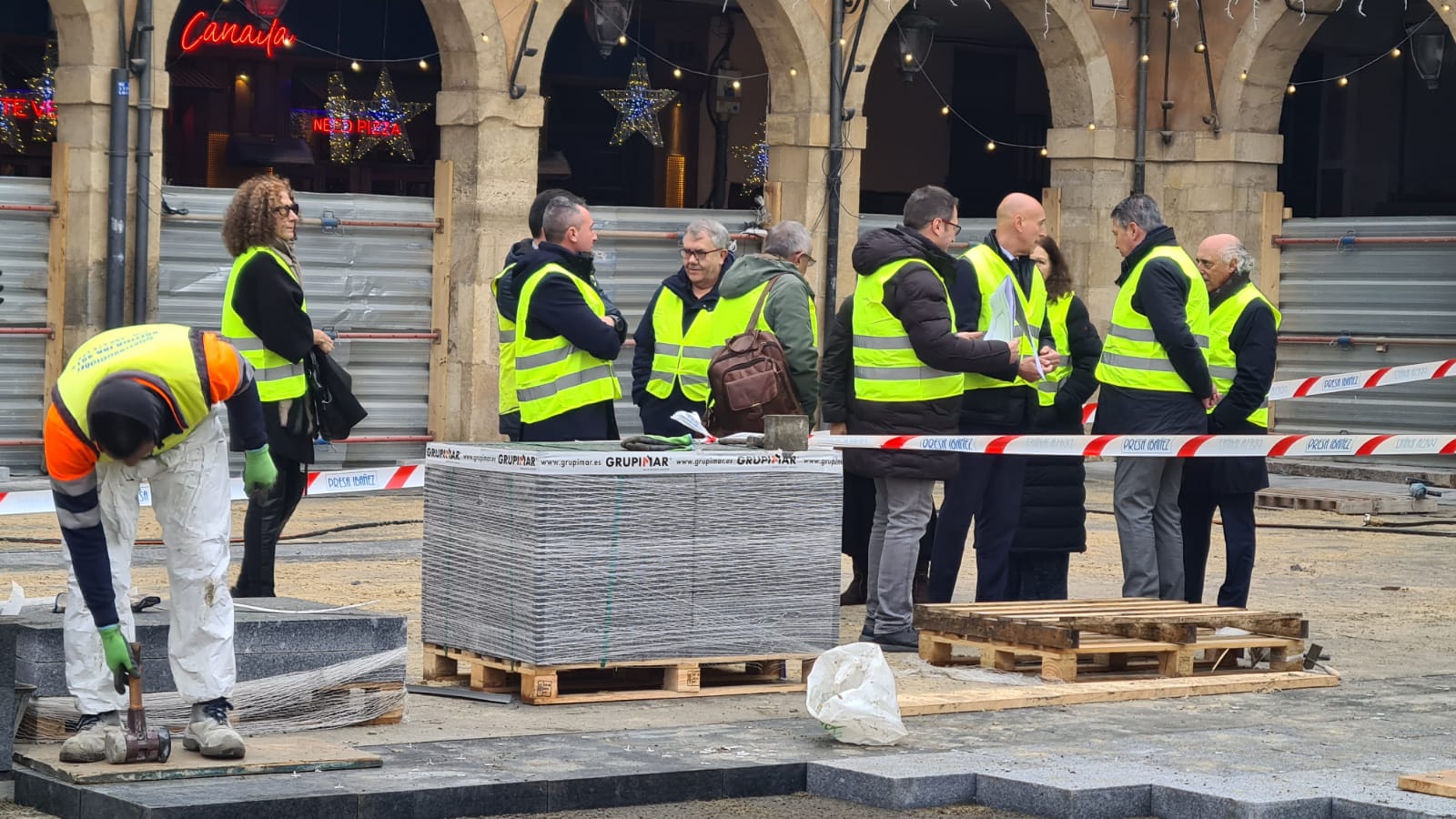 Obras en la Plaza Mayor de León