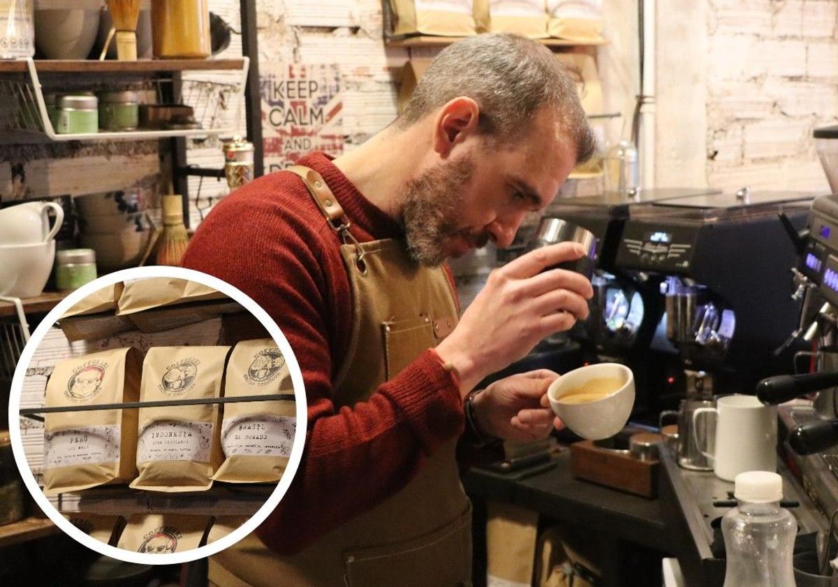 Sergio Abán es uno de los baristas que ofrece café de especialidad en León.