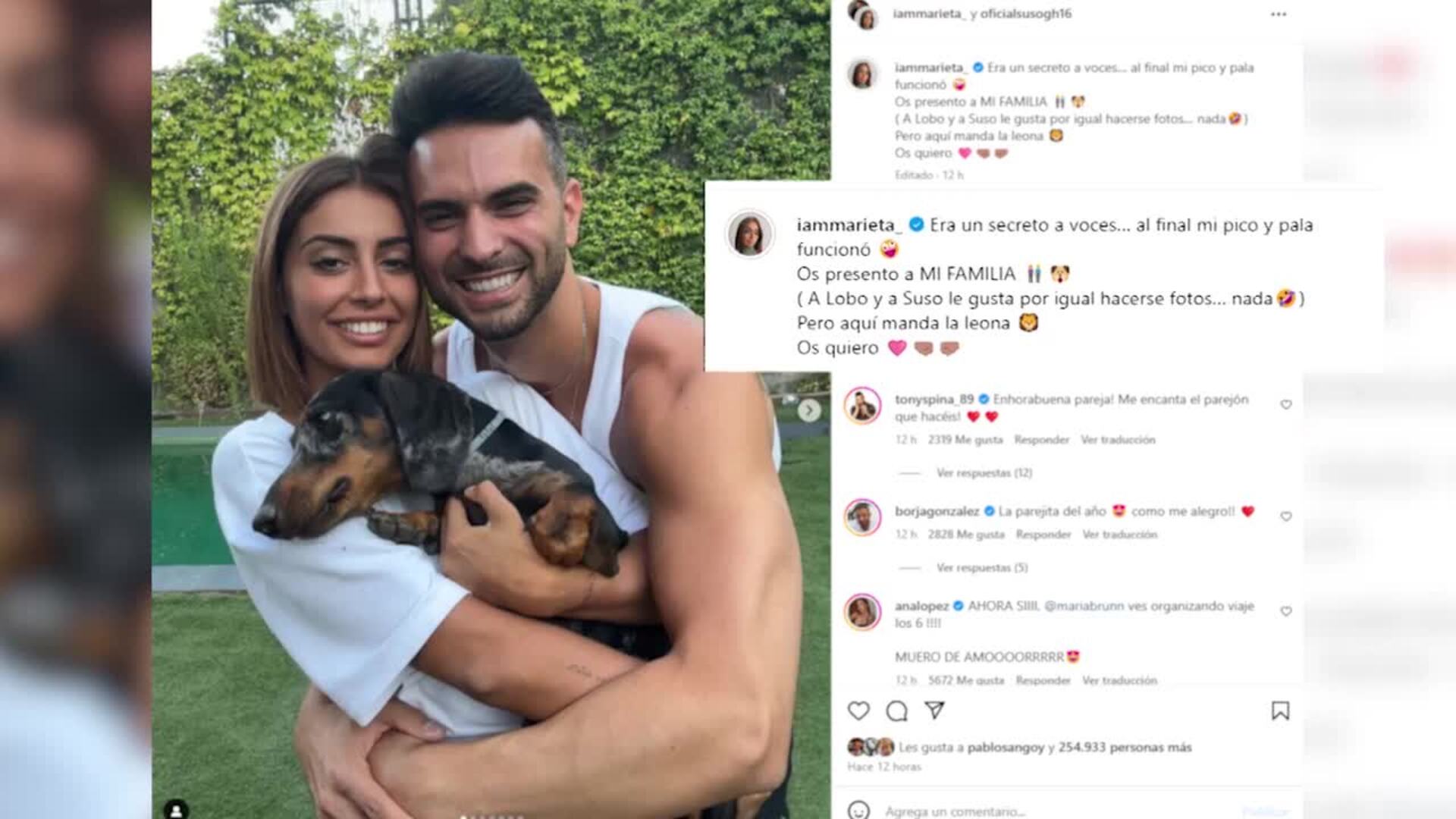 Suso y Marieta confiesan su relación sentimental
