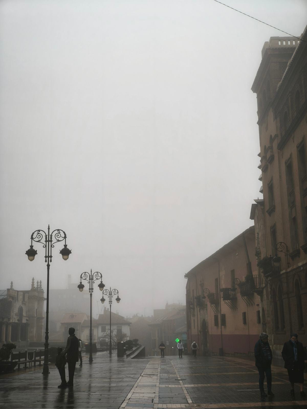 Niebla en el centro de León