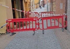 La calle Herreros, cortada tras el suceso.