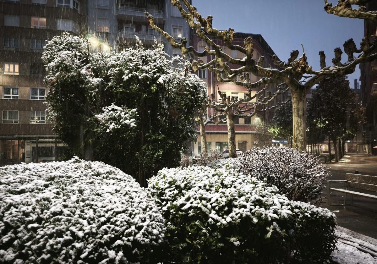 Nieve en la ciudad de León.