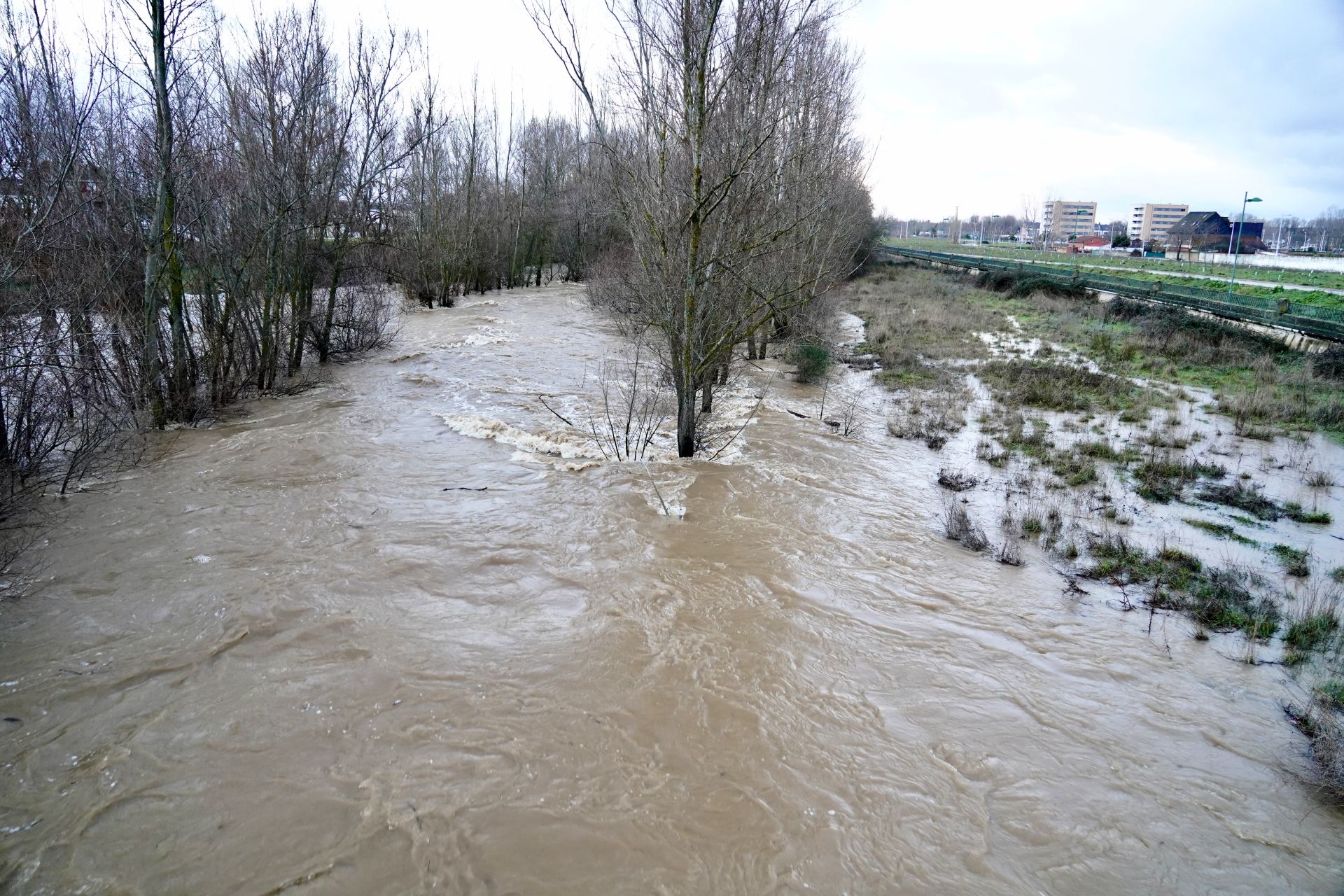Las imágenes de la crecida del río Bernesga a su paso por León