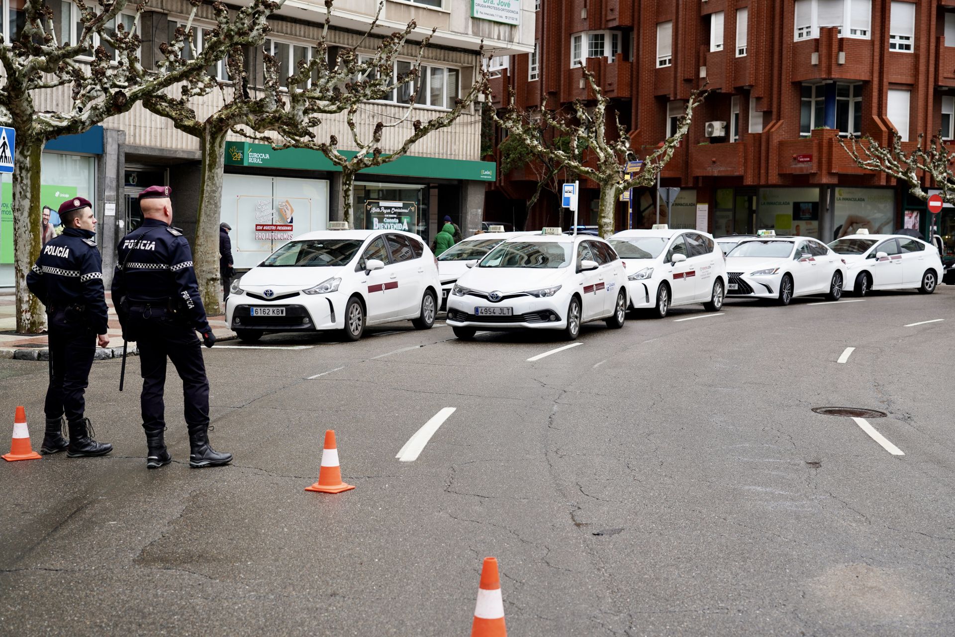 Protesta de los taxistas de León