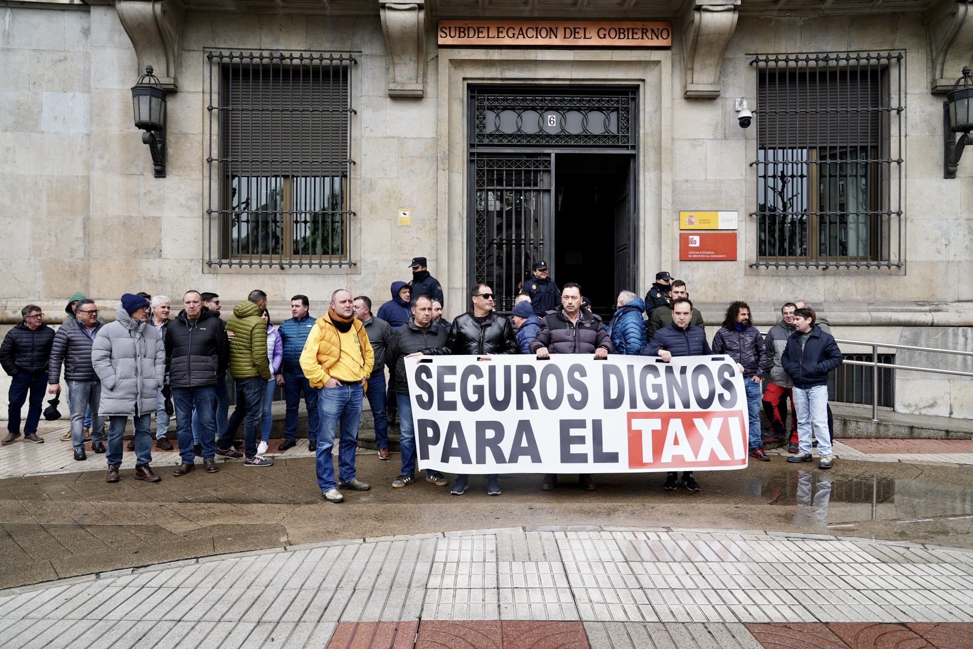 Protesta de los taxistas de León