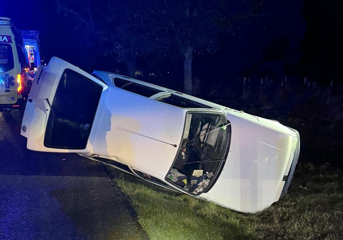 Uno de los vehículos implicados en el accidente.