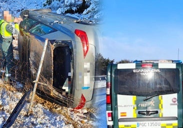 Un coche vuelca en la AP-66