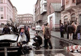 Imagen del escenario del atentado contra Luciano Cortizo en León en 1995.