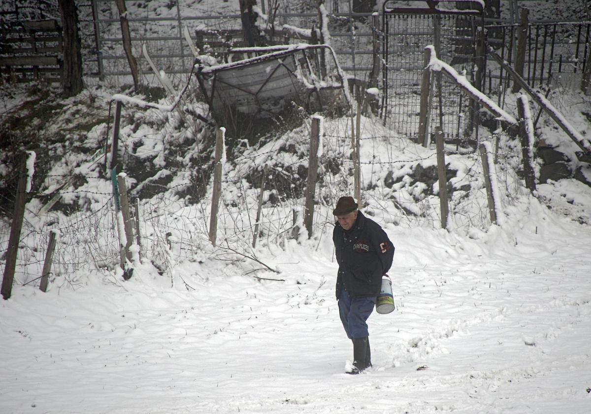 Nieve en la comarca leonesa de Los Argüellos.