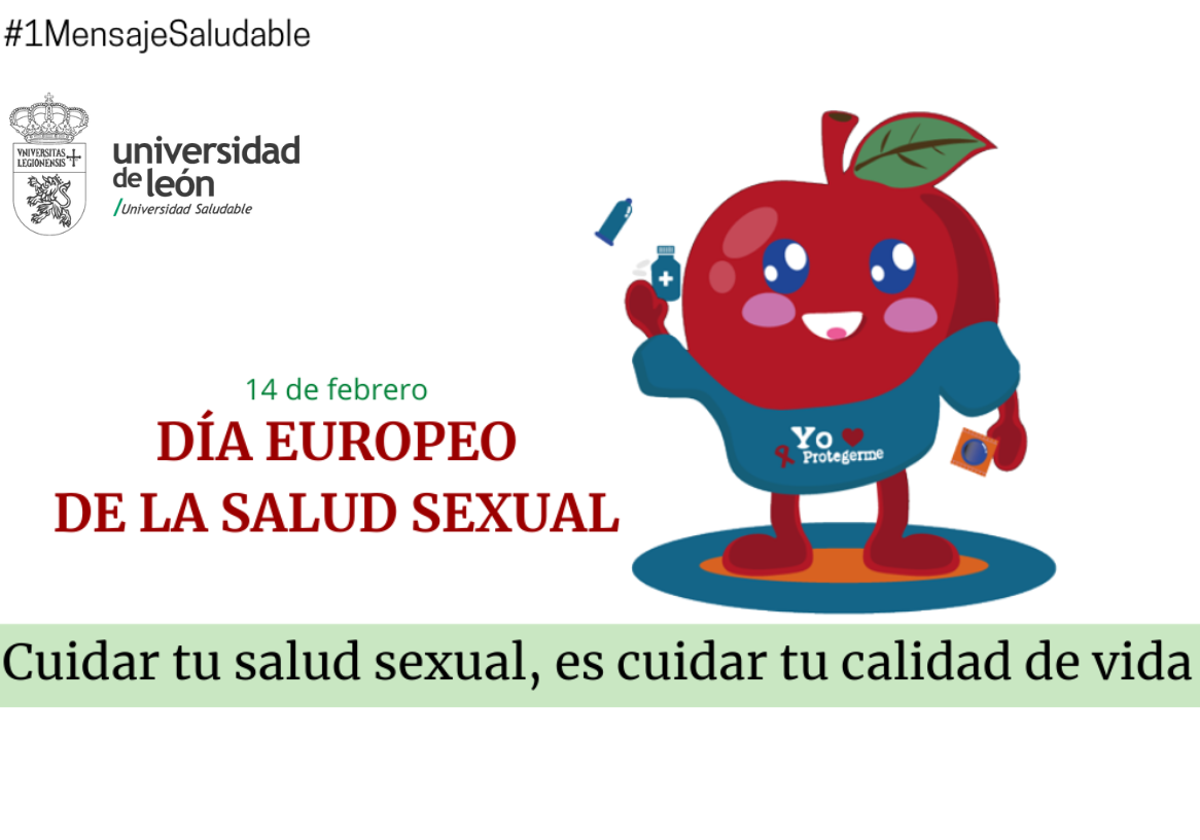 Cartel de la Universidad de León con el lema del mes de la salud sexual y prevención pornografía.