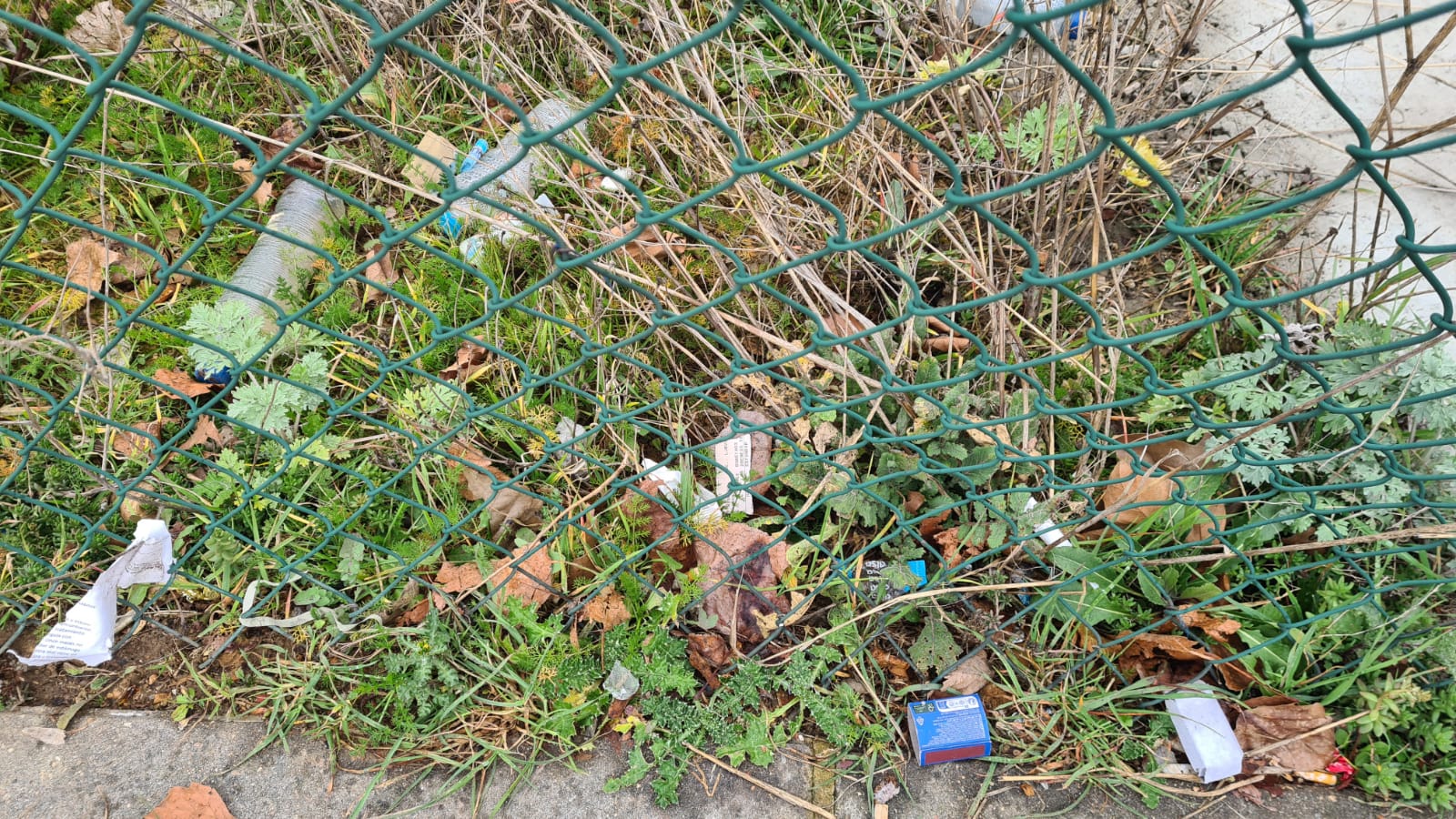 Basura acumulada junto a la estación de trenes