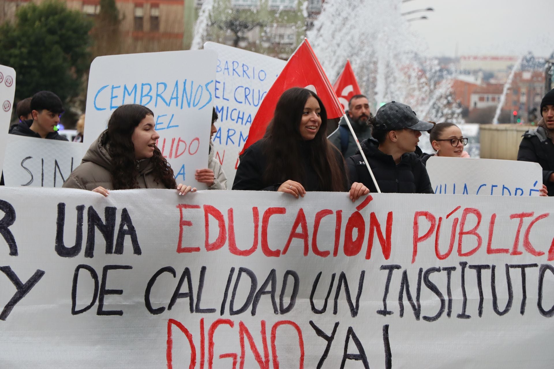 Manifestación del IES García Bellido en el centro de León