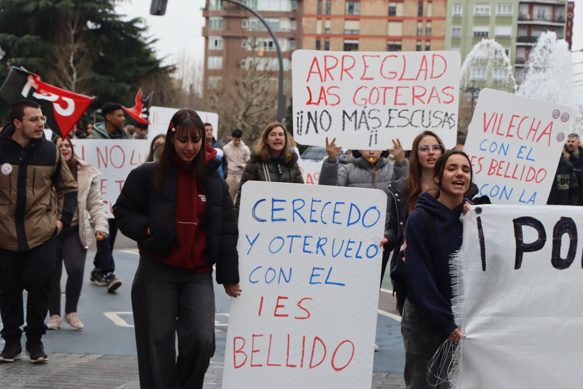 Manifestación del IES García Bellido en el centro de León