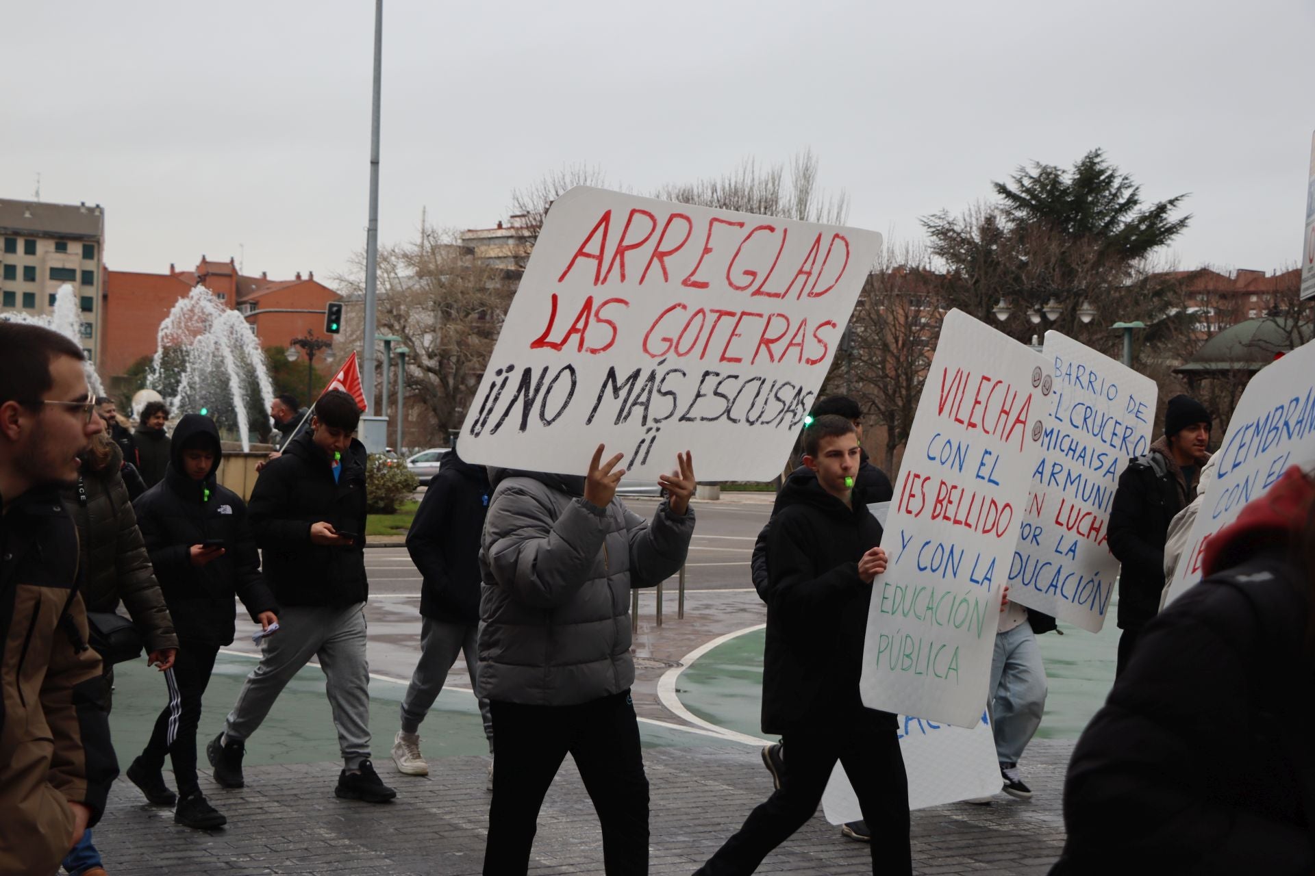 Manifestación del IES García Bellido en el centro de León