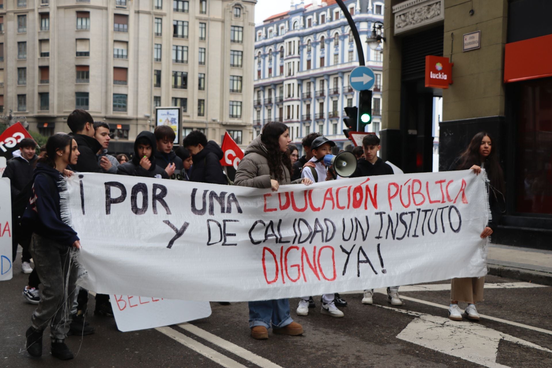 Momentos de la manifestación.