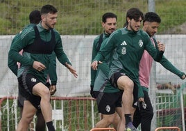 Markel y Mula, en un entrenamiento de la Deportiva.