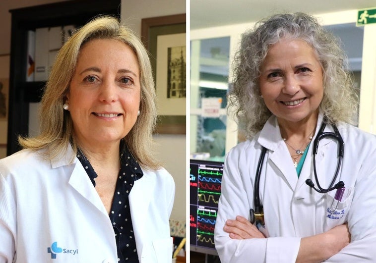 Elena Bollo, directora médica del Hospital de León y Ana Domínguez Berrot, jefa de la Uci del Hospital de León.