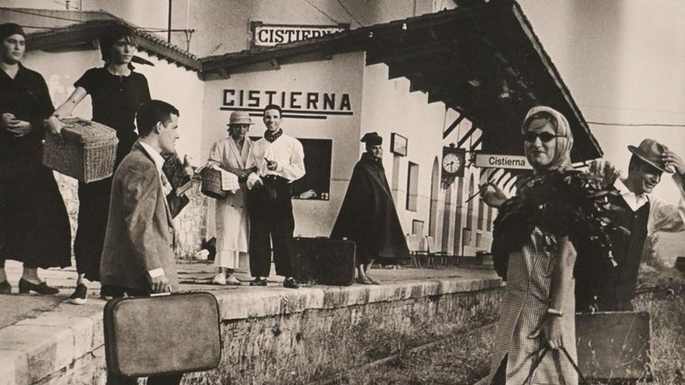 Una de las fotografías que conserva el museo de la estación de Cistierna en el siglo XX.