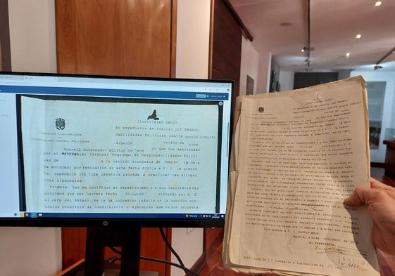 El mismo documento del Archivo Provincial de León, en formato físico y digitalizado.