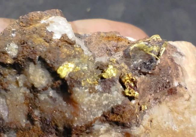 Imagen del oro encontrado en el río Omaña.
