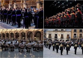 Imagen de las cuatro bandas independientes que participarán en la Semana Santa leonesa
